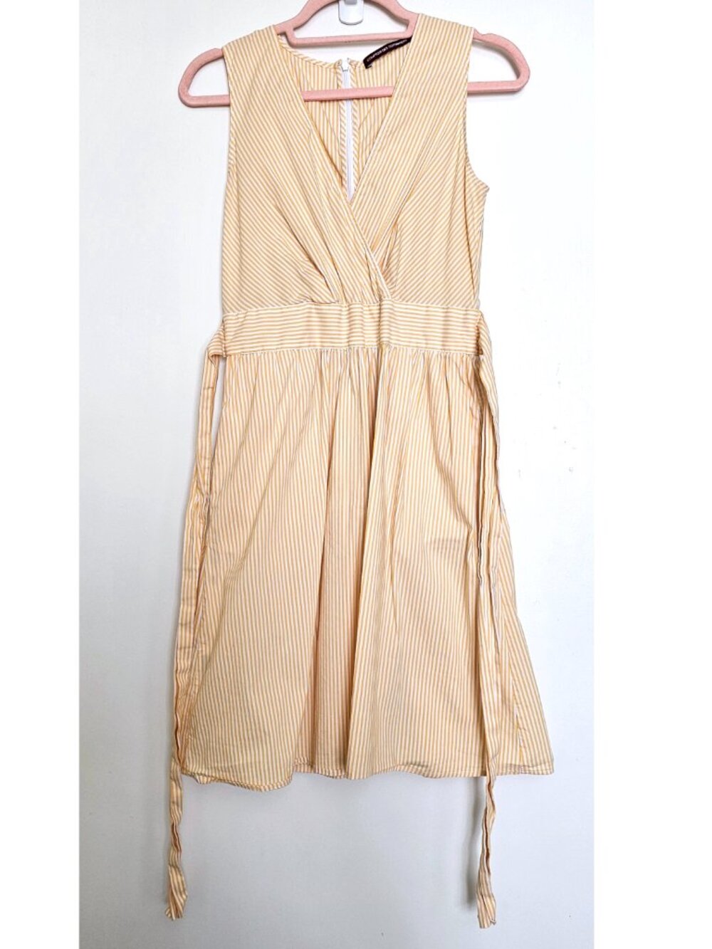 Comptoir Des Cotonniers A-Line Sleeveless Dress XS Yellow Bengal/Candy Stripe